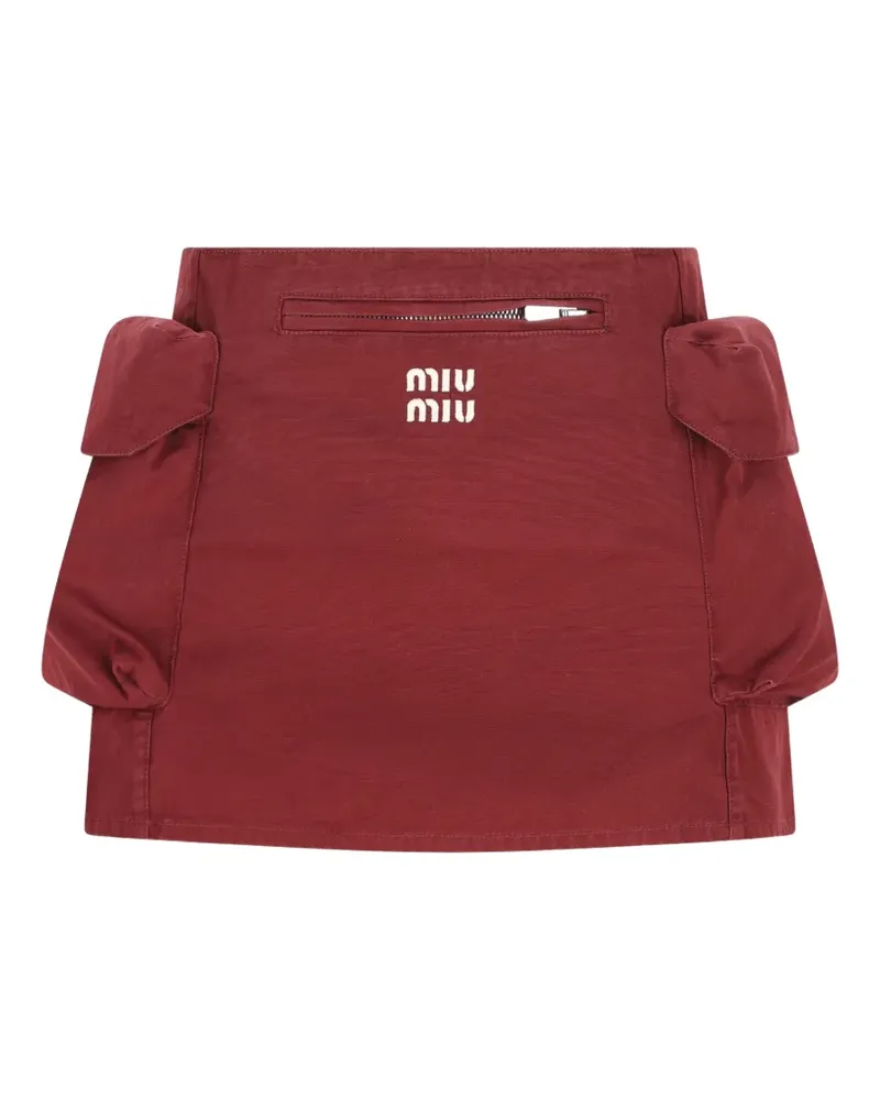 Miu Miu front logo pockets skirt - Rot Rot