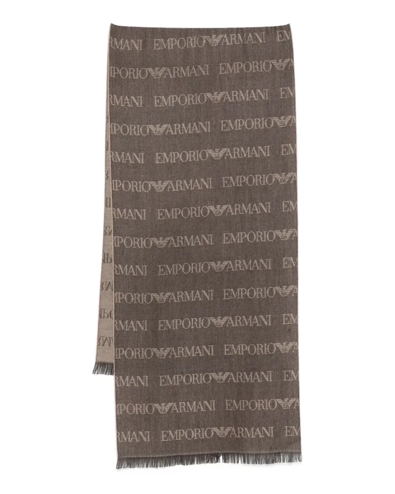 Emporio Armani Schal mit Logo-Muster - Braun Braun