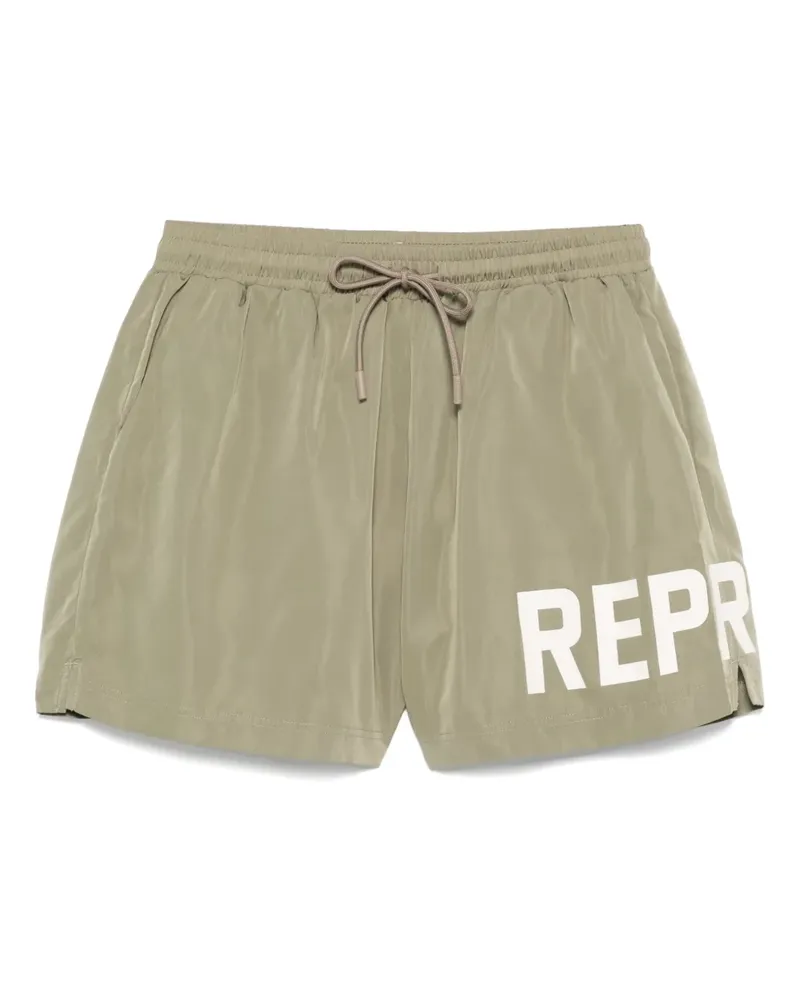 REPRESENT Badeshorts mit Logo-Print - Grün Grün