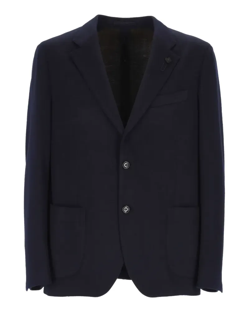 LARDINI flower-patch single-breasted blazer - Blau Blau