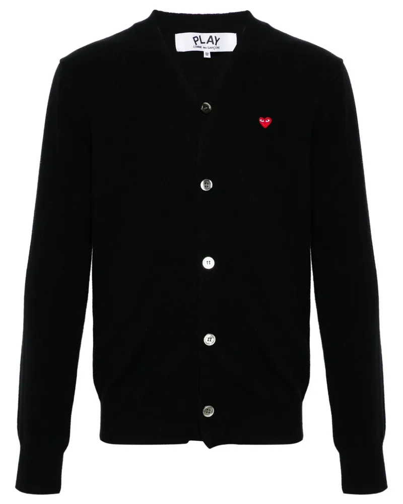 Comme des Garçons Cardigan mit Herz-Patch - Schwarz Schwarz