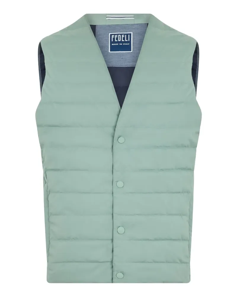 Fedeli quilted V-neck vest - Grün Grün
