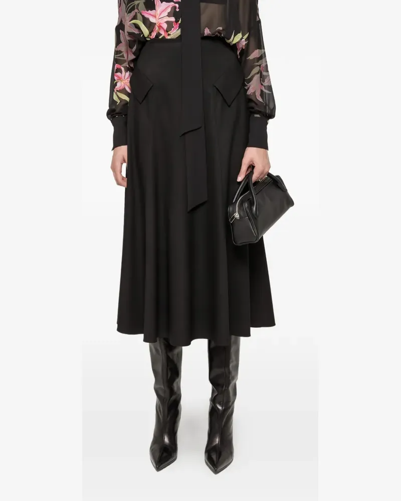 NISSA Midirock mit hohem Bund - Schwarz Schwarz