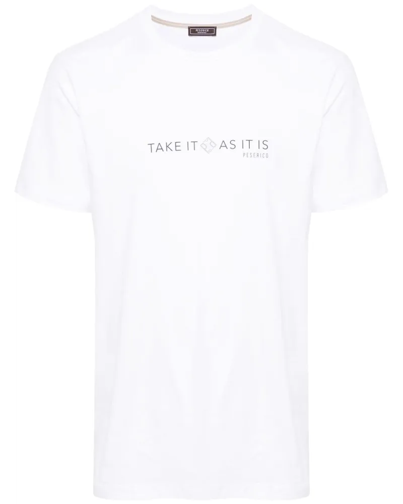 Peserico T-Shirt mit Text-Print Weiß