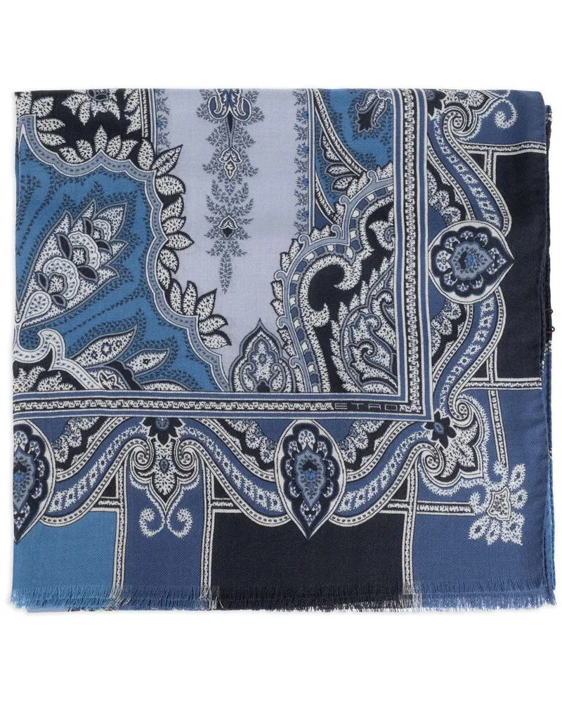 Etro Schal mit Paisleymuster - Blau Blau
