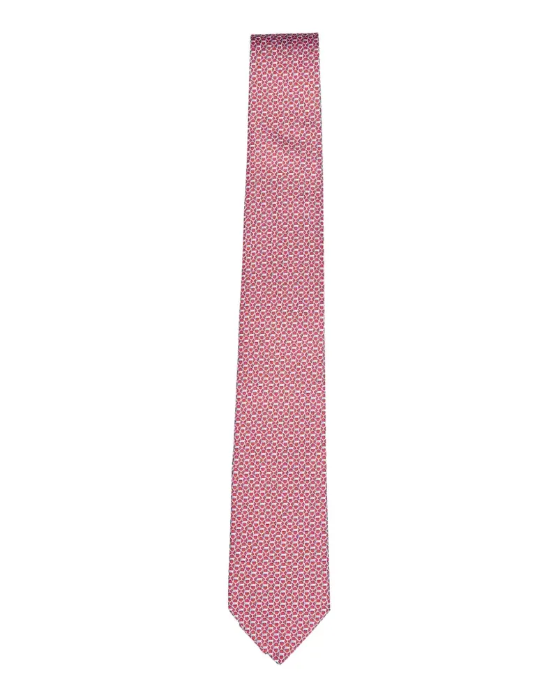 Ferragamo Seidenkrawatte mit Gancini-Muster - Rot Rot