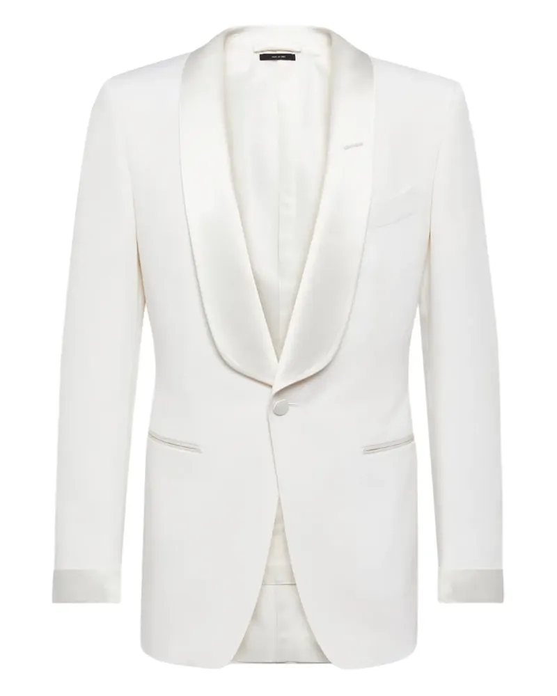 Tom Ford Jacke mit Schalkragen und eingefassten Taschen - Weiß Weiß
