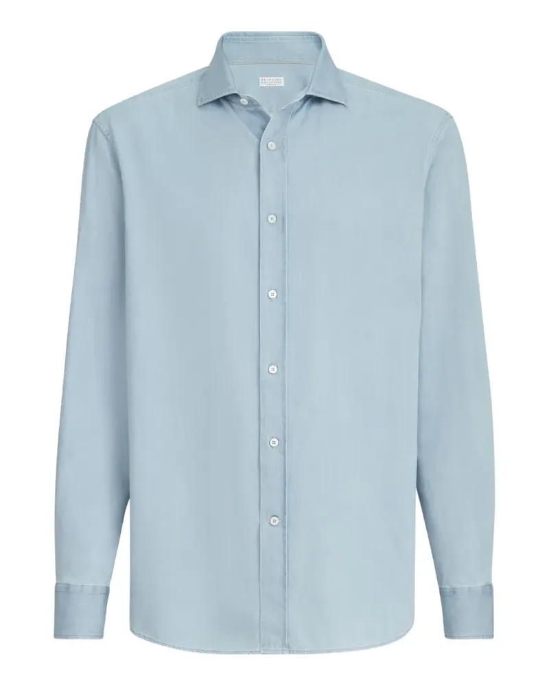 Brunello Cucinelli lightweight denim shirt with spread collar - Blau Blau