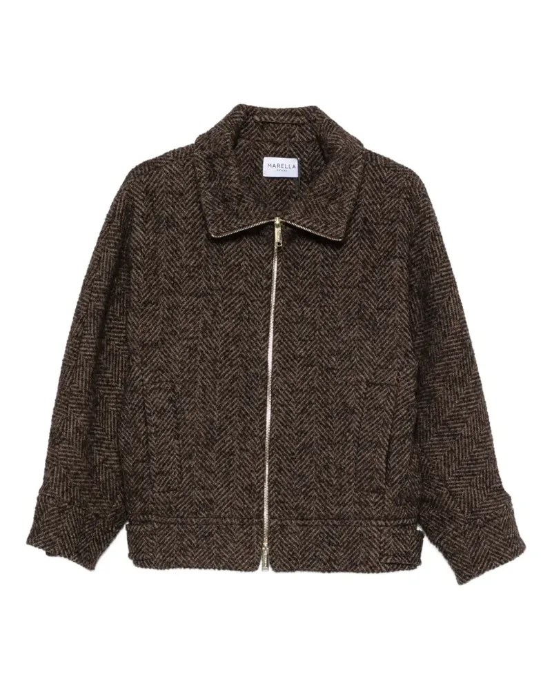 MARELLA Milana Jacke mit Fischgrätenmuster - Braun Braun