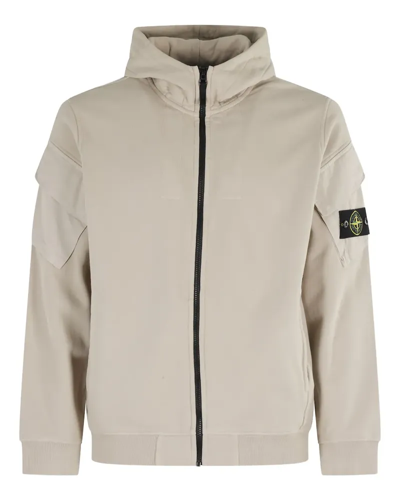 Stone Island 6100009 Kapuzenjacke mit Logo-Patch - Nude Nude