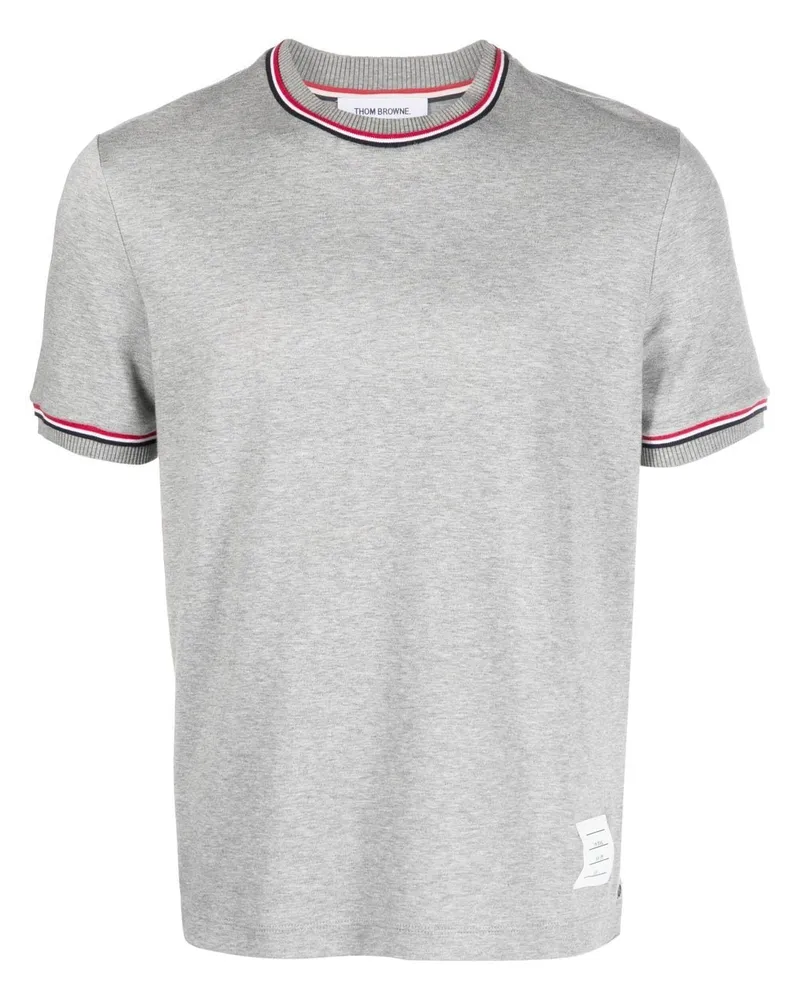 Thom Browne T-Shirt mit Logo-Patch Grau