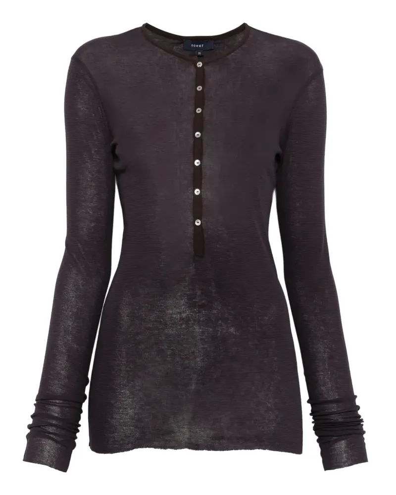 Soeur Isabella T-Shirt mit Knöpfen - Violett Violett