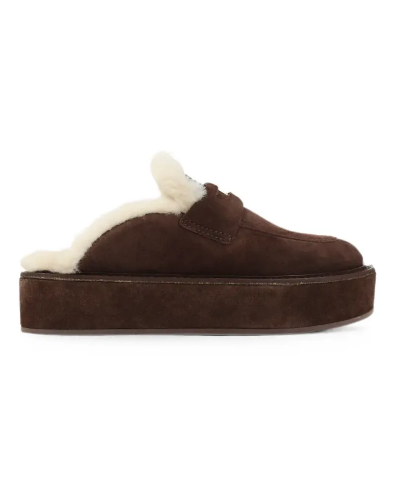 Miu Miu shearling-lined platform mules - Braun Braun
