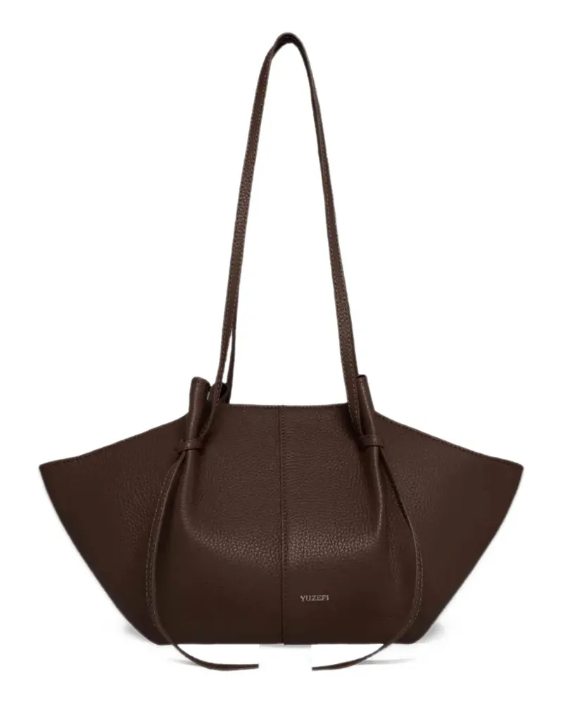 YUZEFI medium Mochi pebble-grained leather shoulder bag - Braun Braun
