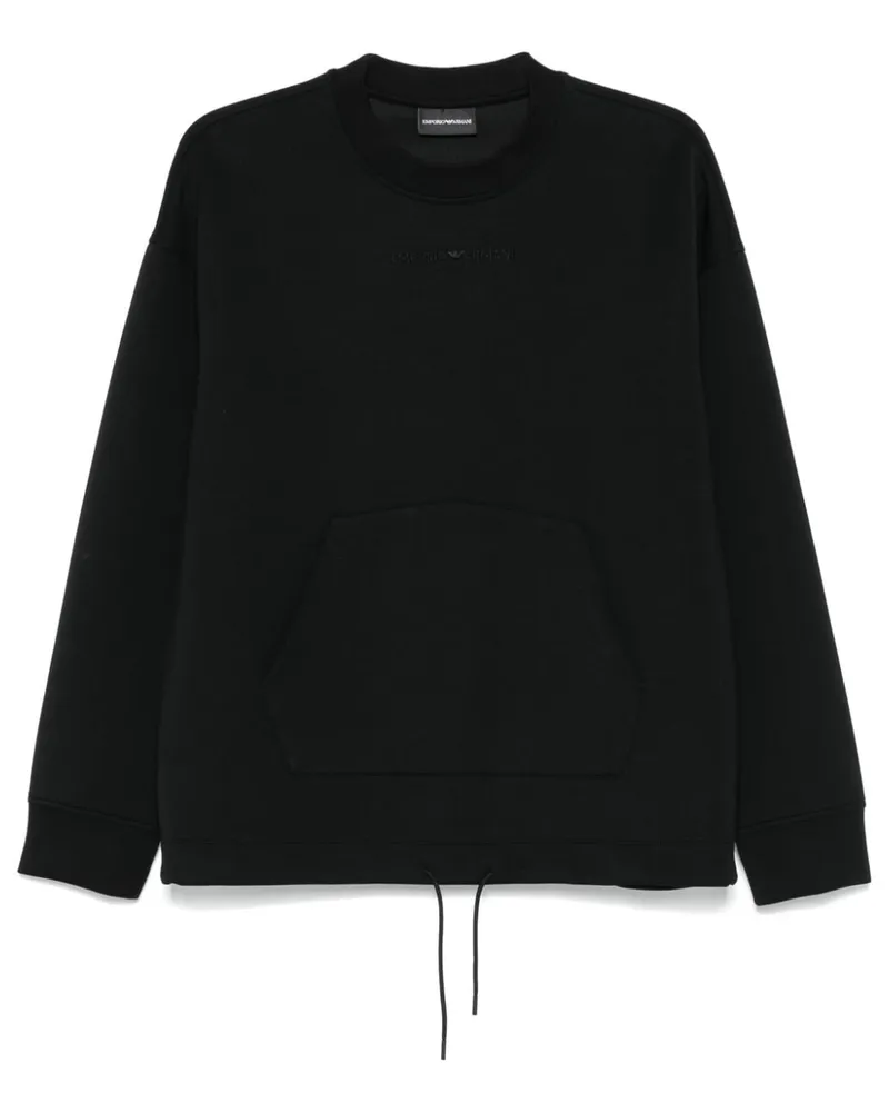 Emporio Armani Sweatshirt mit Logo-Stickerei Schwarz