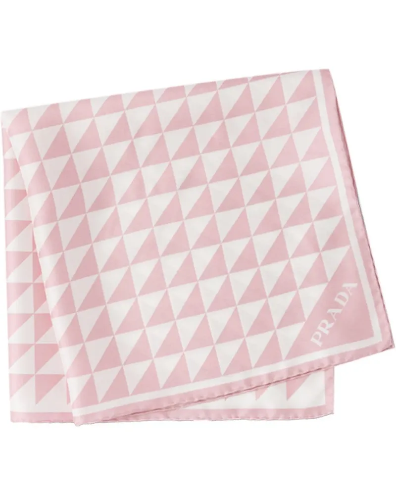Prada Schal mit Logo - Rosa Rosa