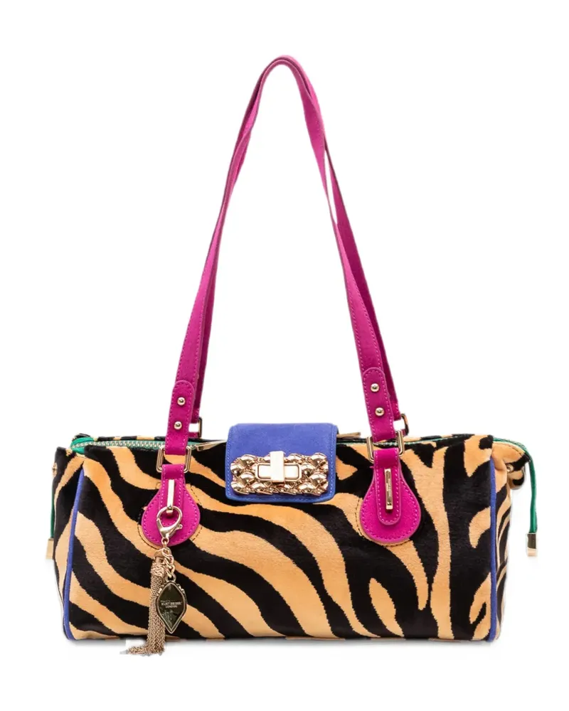 Kurt Geiger Marylebone zebra-print shoulder bag - Nude Nude