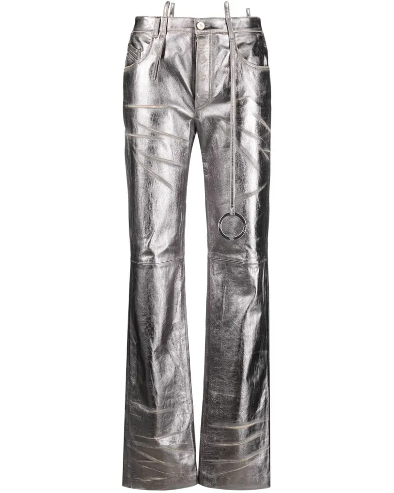 ATTICO Hose im Distressed-Look - Silber Silber
