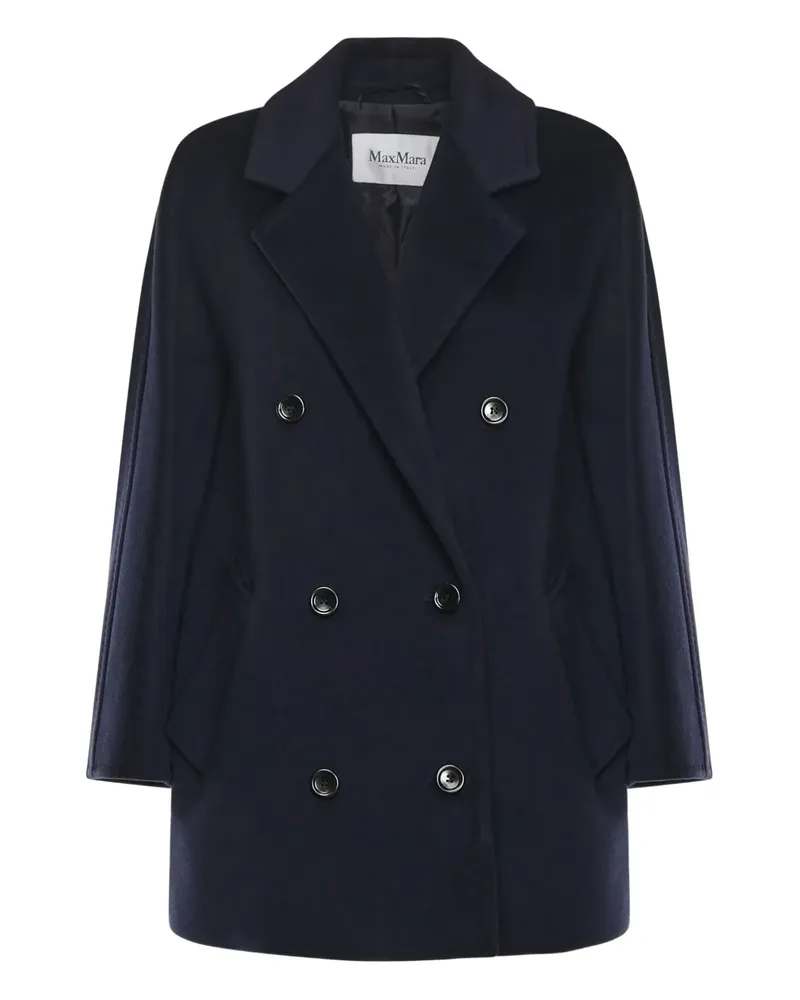 Max Mara Doppelreihiger Mantel - Blau Blau