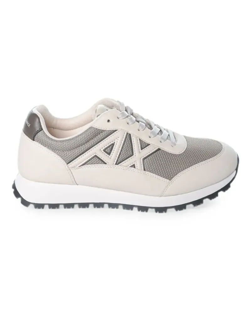 Armani Exchange logo-patch panelled sneakers - Nude Nude