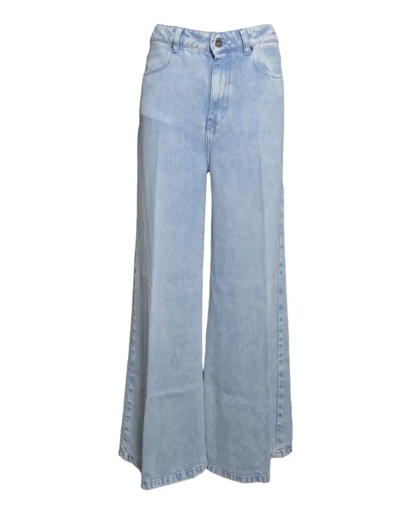SOLOTRE acid-wash wide-leg jeans - Blau Blau