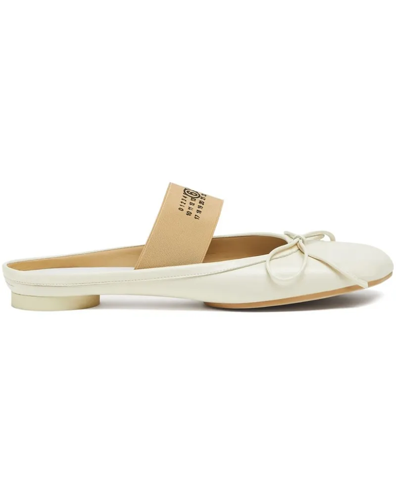 Maison Margiela Anatomic Ballerinas mit Nummern-Riemen - Weiß Weiß