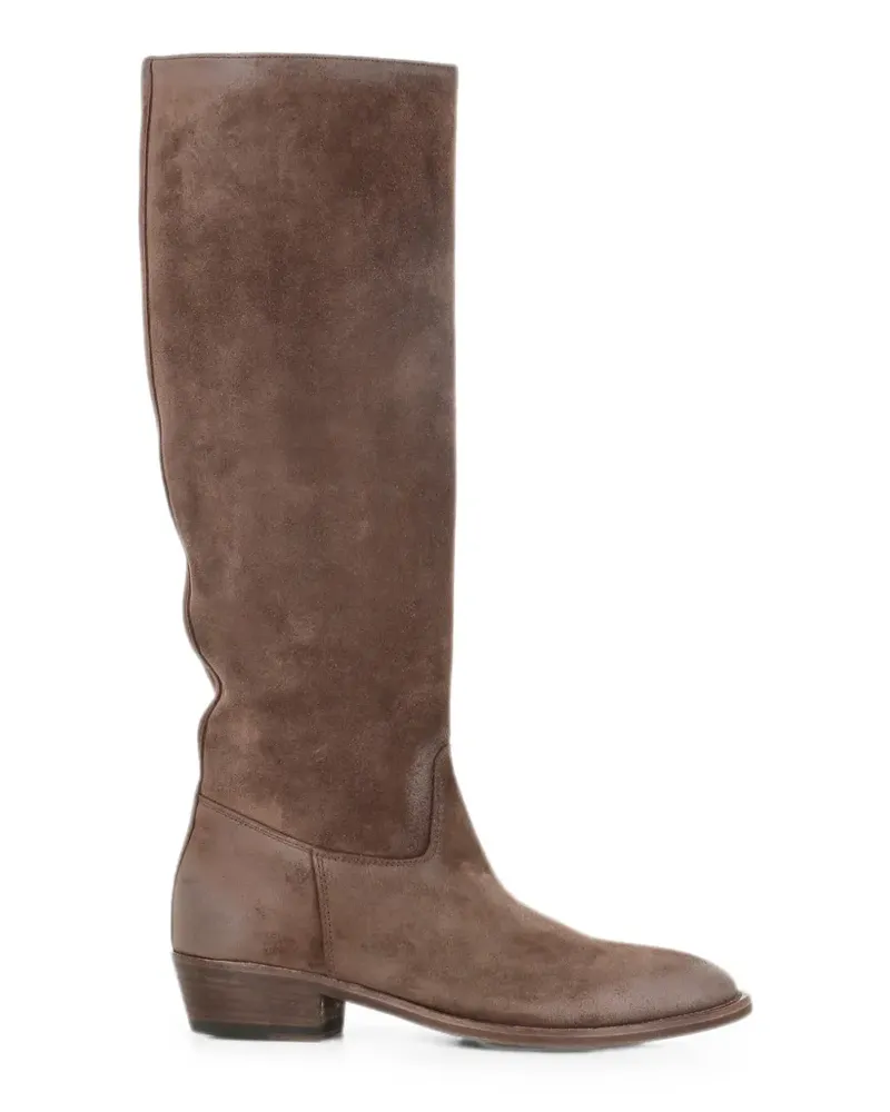 Officine Creative Italia Kniehohe Sonegal Stiefel aus Wildleder - Braun Braun