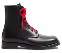 Schnürstiefel aus Leder - Schwarz