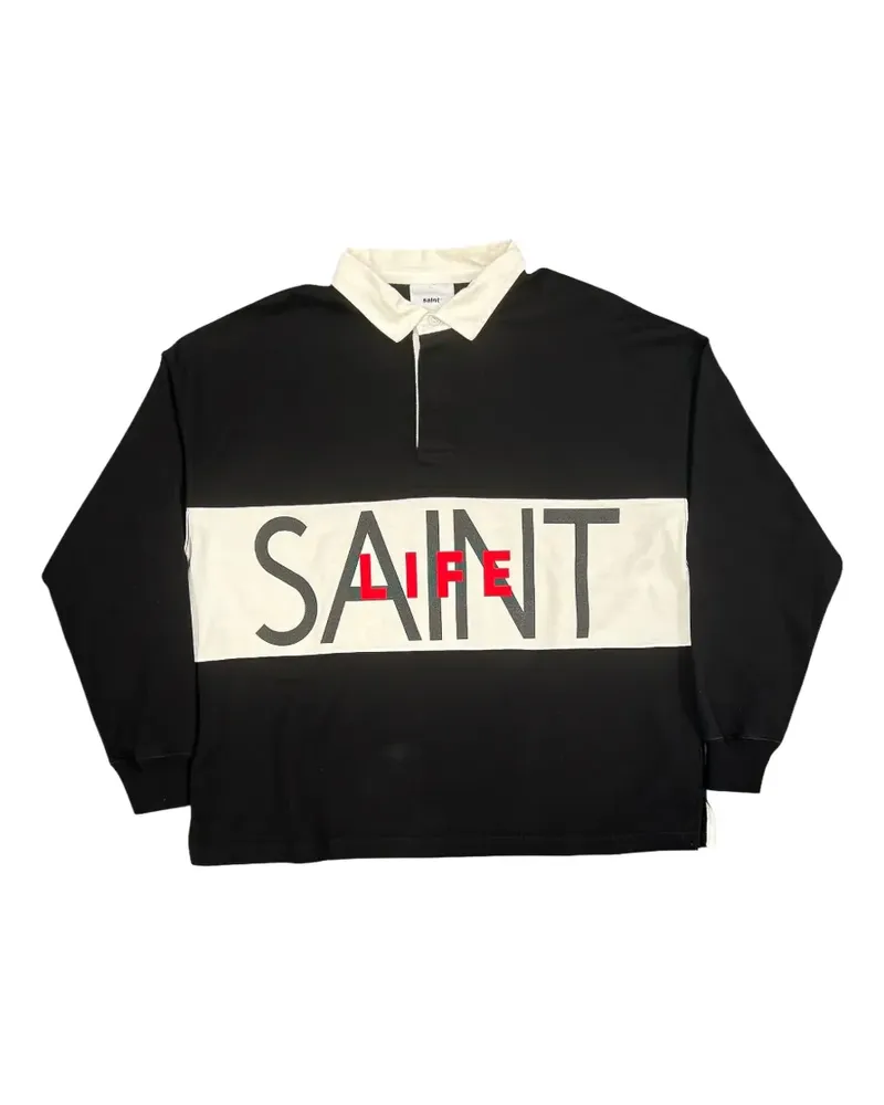 SAINT MXXXXXX Saint Life long-sleeve polo shirt - Schwarz Schwarz