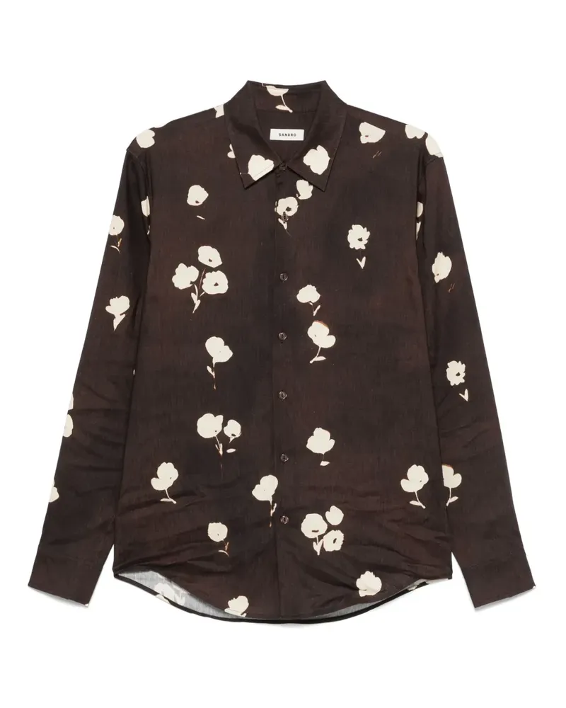 Sandro Hemd mit Blumen-Print - Braun Braun