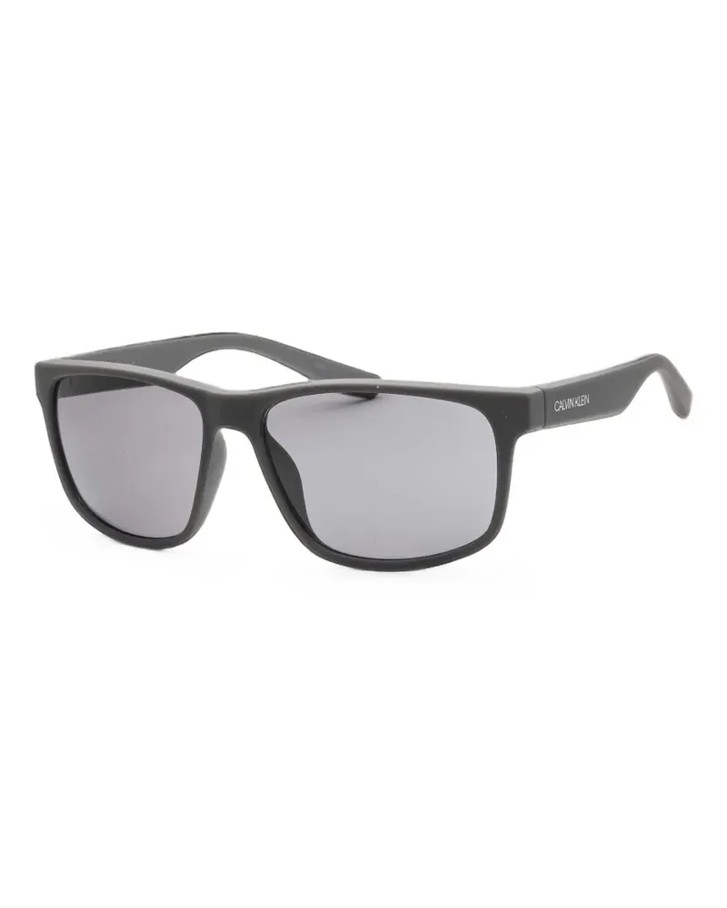 Calvin Klein matte-finish rectangle-frame sunglasses - Grau Grau