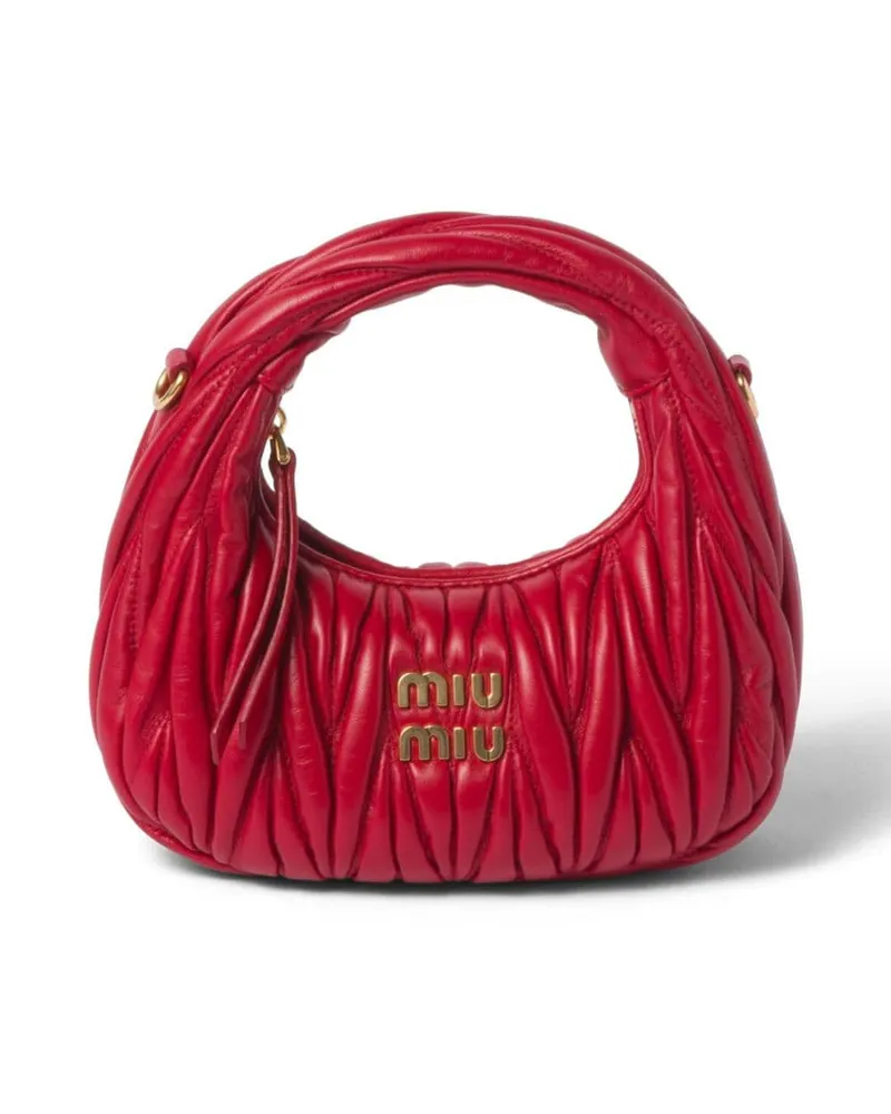 Miu Miu Mini Wander Matelasse-Schultertasche - Rot Rot