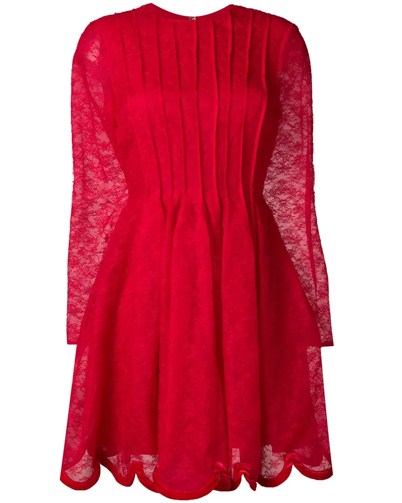 Valentino Garavani Skaterkleid mit Blumen-Print - Rot Rot