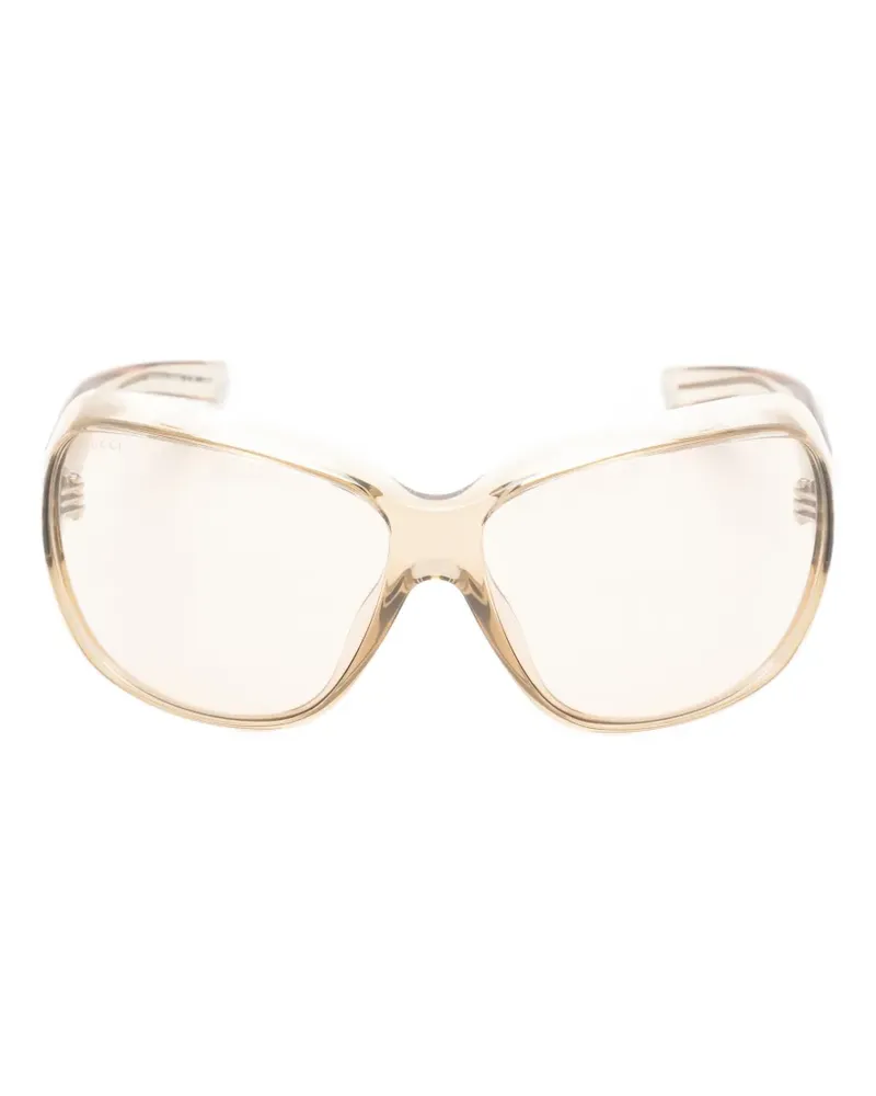 Gucci oversized rectangle-frame sunglasses - Nude Nude