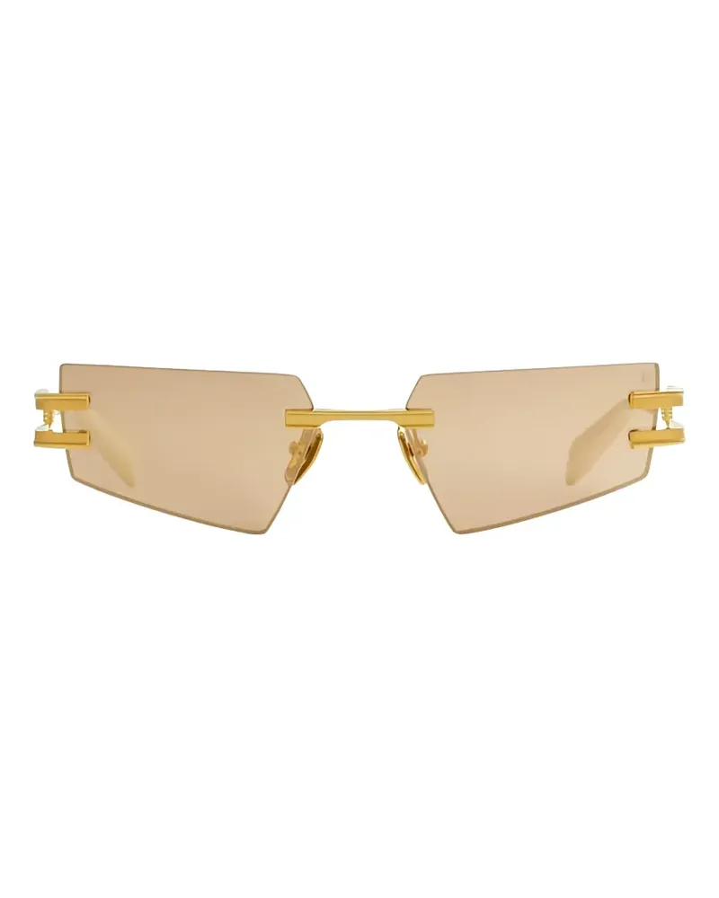 Balmain Geometrische Fixe Sonnenbrille - Gold Gold