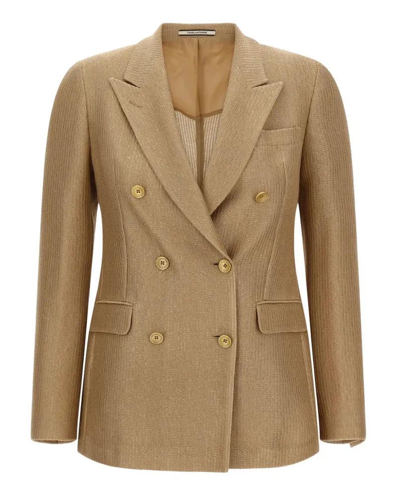 Tagliatore double-breasted peak-lapels blazer - Nude Nude