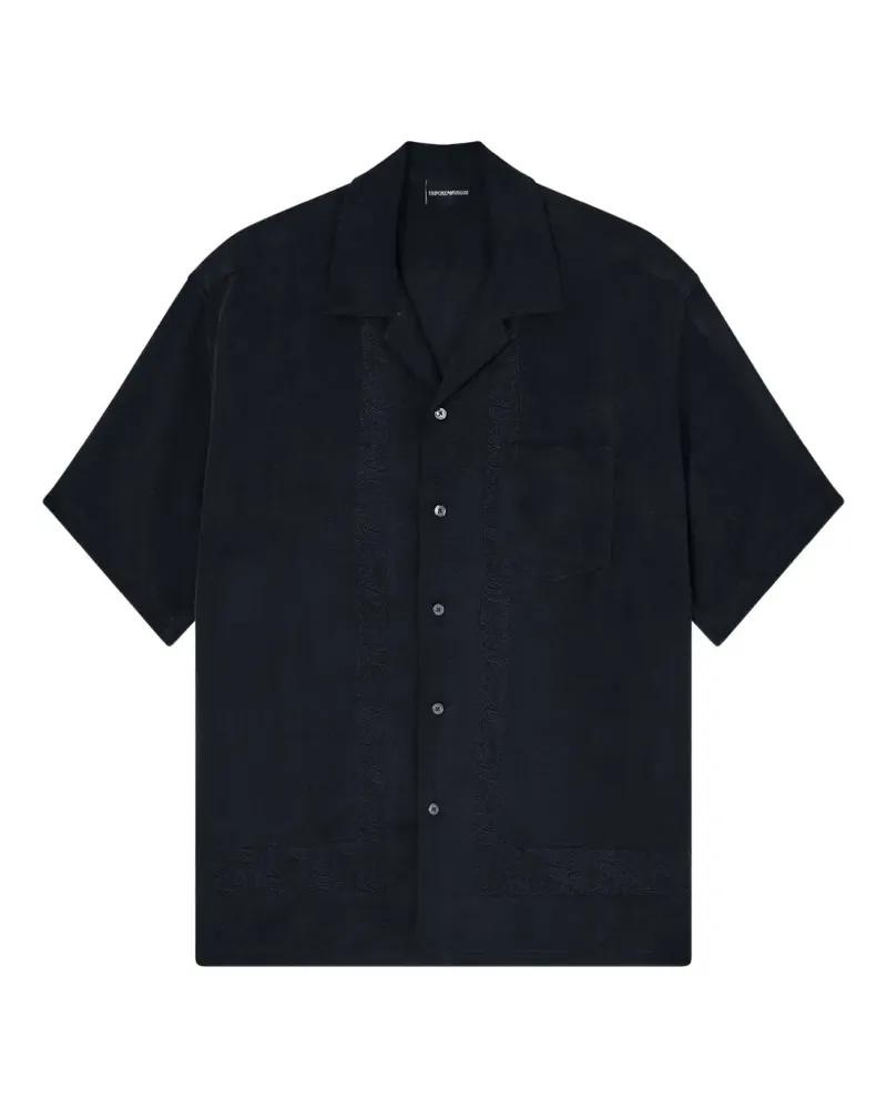 Emporio Armani Hemd mit Paisley-Brusttasche - Schwarz Schwarz