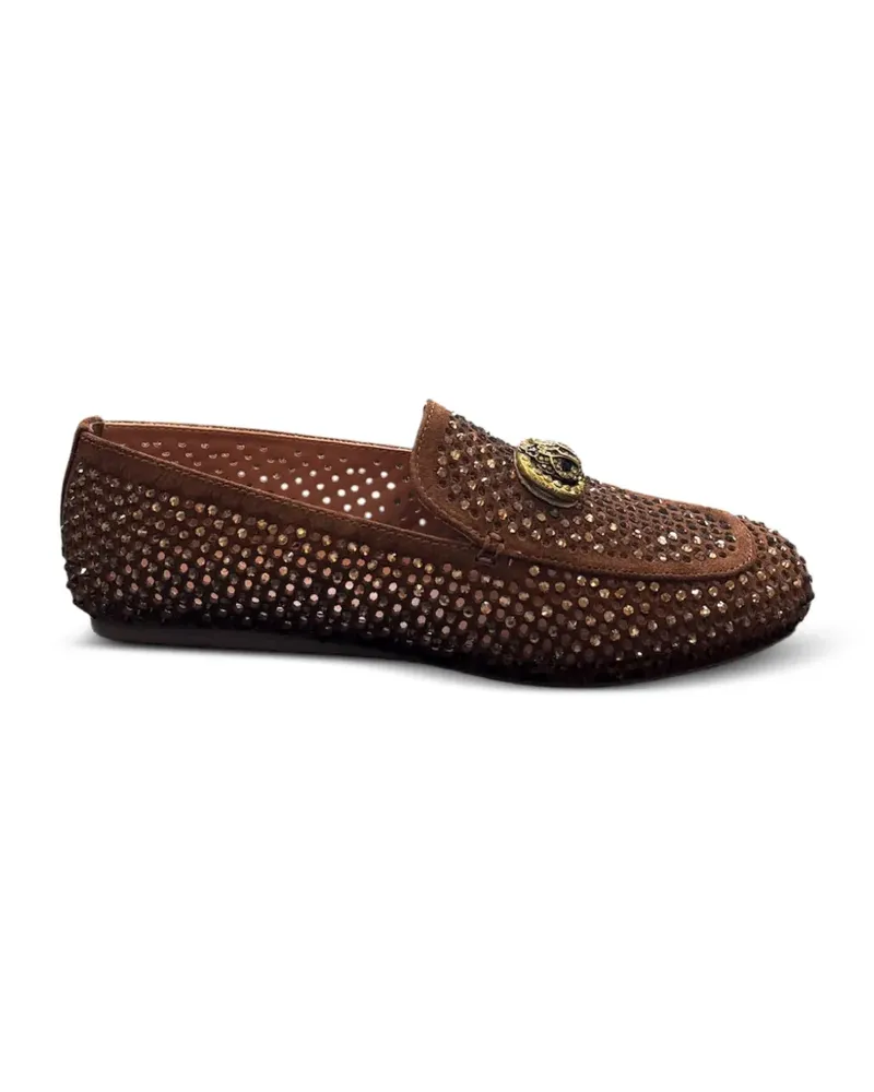 Kurt Geiger Loafer mit kristallverziertem Adler-Schild - Braun Braun