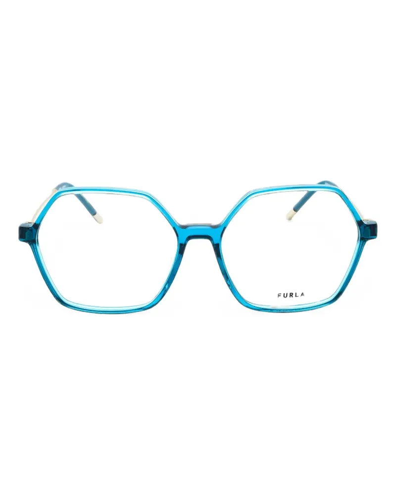 Furla Brille mit sechseckigem Gestell - Blau Blau