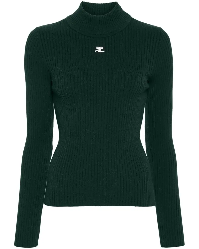 Courrèges Gerippter Reedition Pullover - Grün Grün