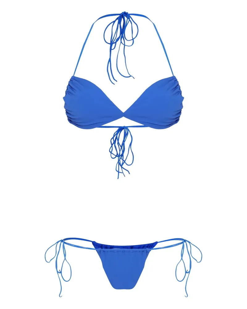 Amir Slama Bikini mit Schleifenverschluss - Blau Blau