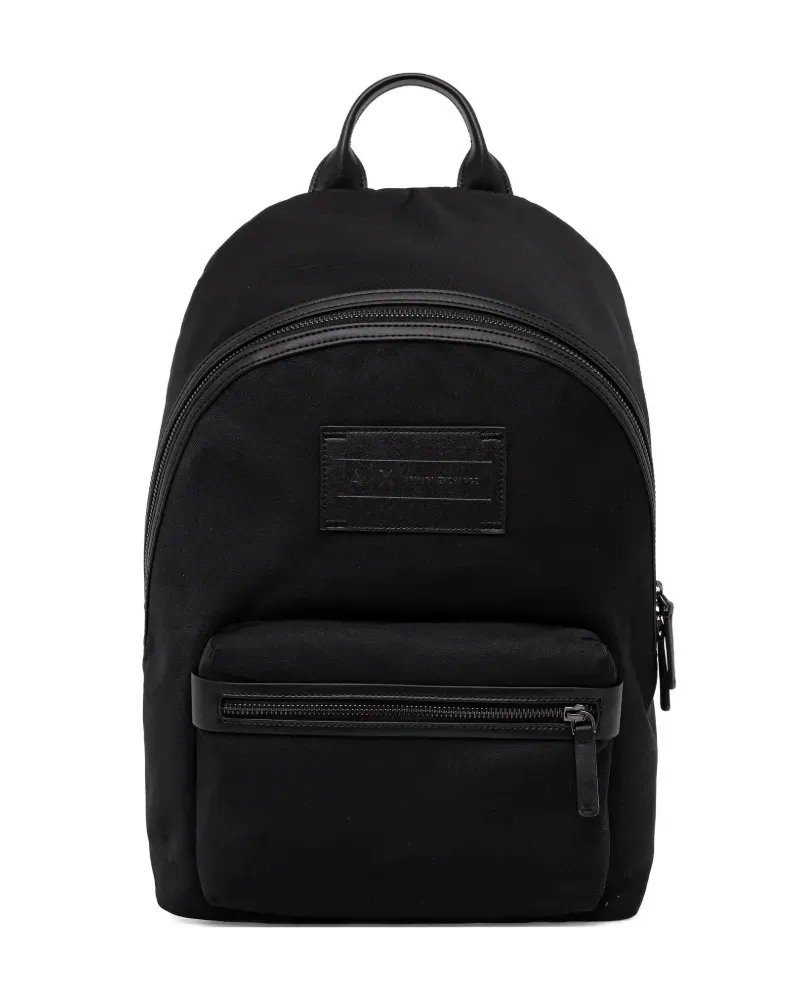 Armani Exchange zip-pockets backpack - Schwarz Schwarz