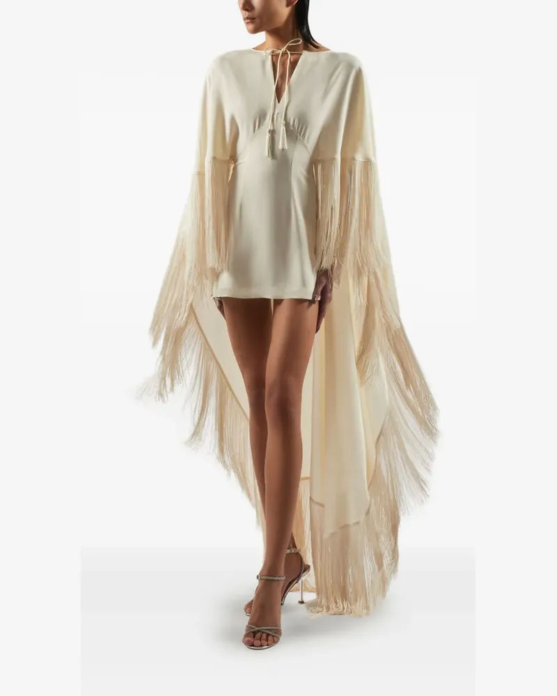 Taller Marmo 1970 Minikleid mit Fransenbesatz - Nude Nude