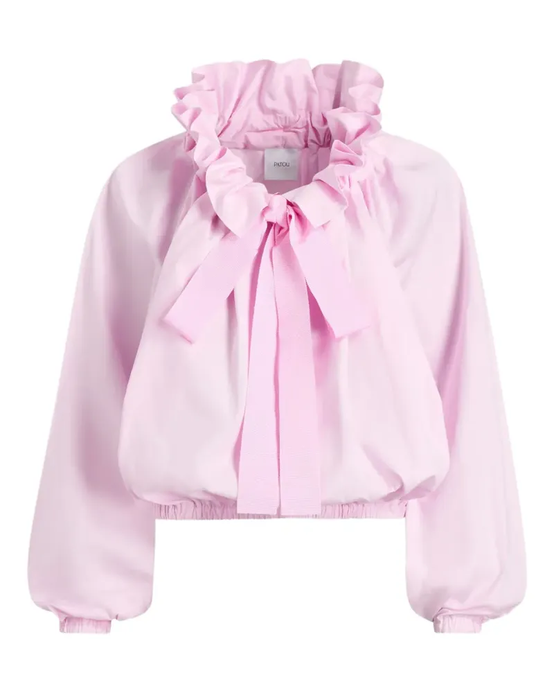 Patou Ballonärmel-Bluse mit Rüschenkragen - Rosa Rosa