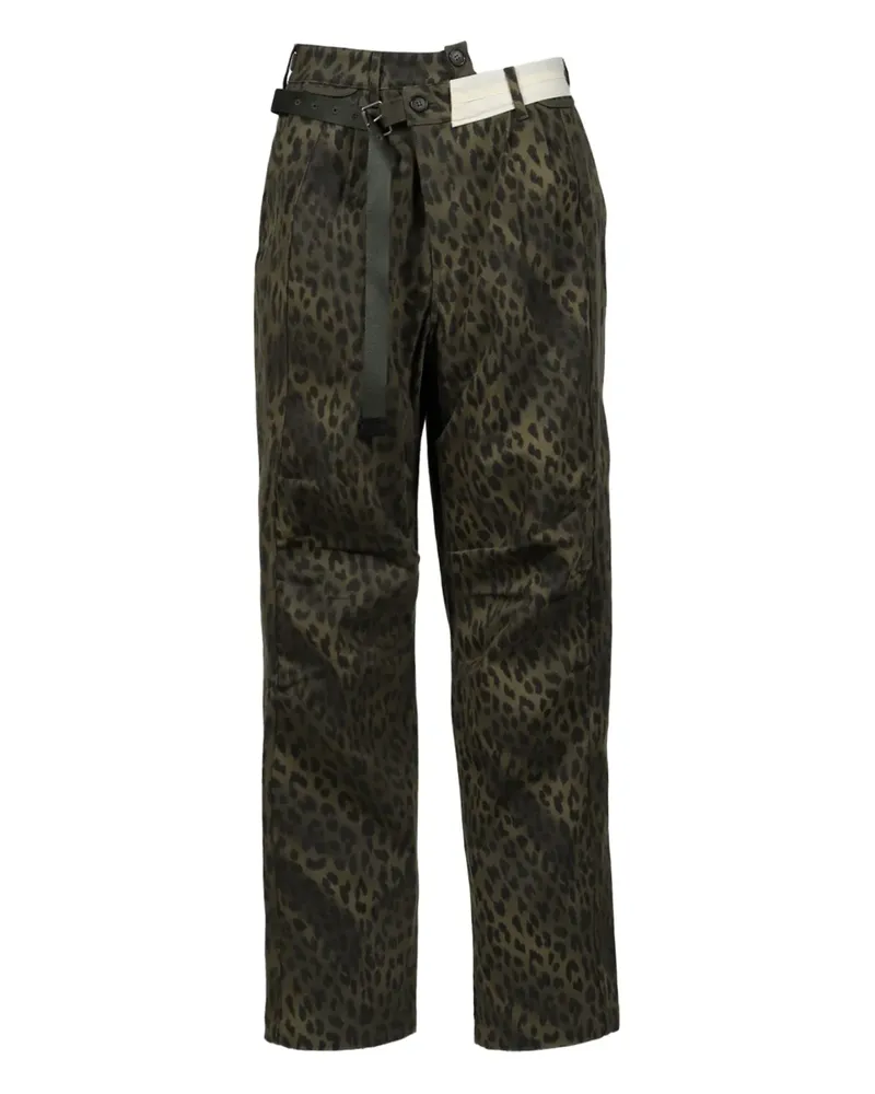 Andersson Bell Cargohose mit Leoparden-Print - Grün Grün