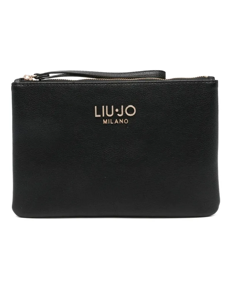 Liu Jo Clutch mit Logo-Schild - Schwarz Schwarz