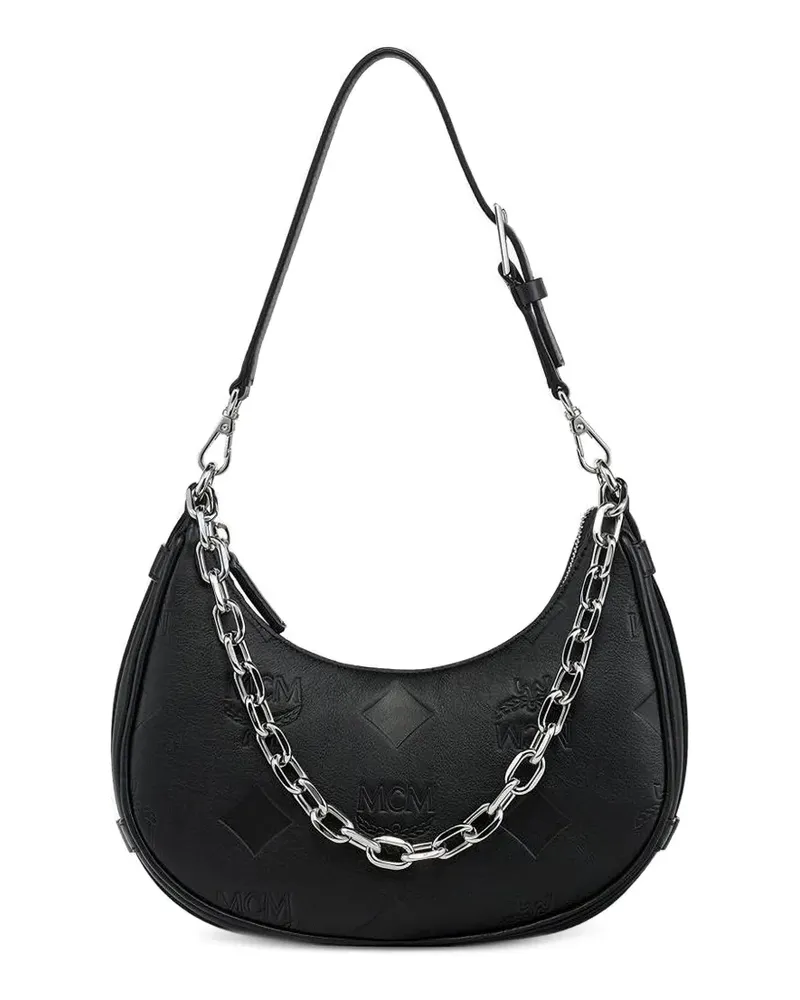 MCM Kleine Schultertasche mit Kettenhenkel - Schwarz Schwarz