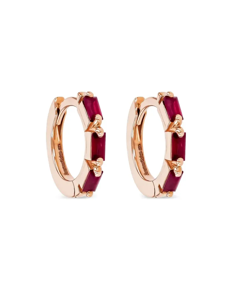 Suzanne Kalan 18kt Rotgoldohrringe mit Rubin - Rosa Rosa