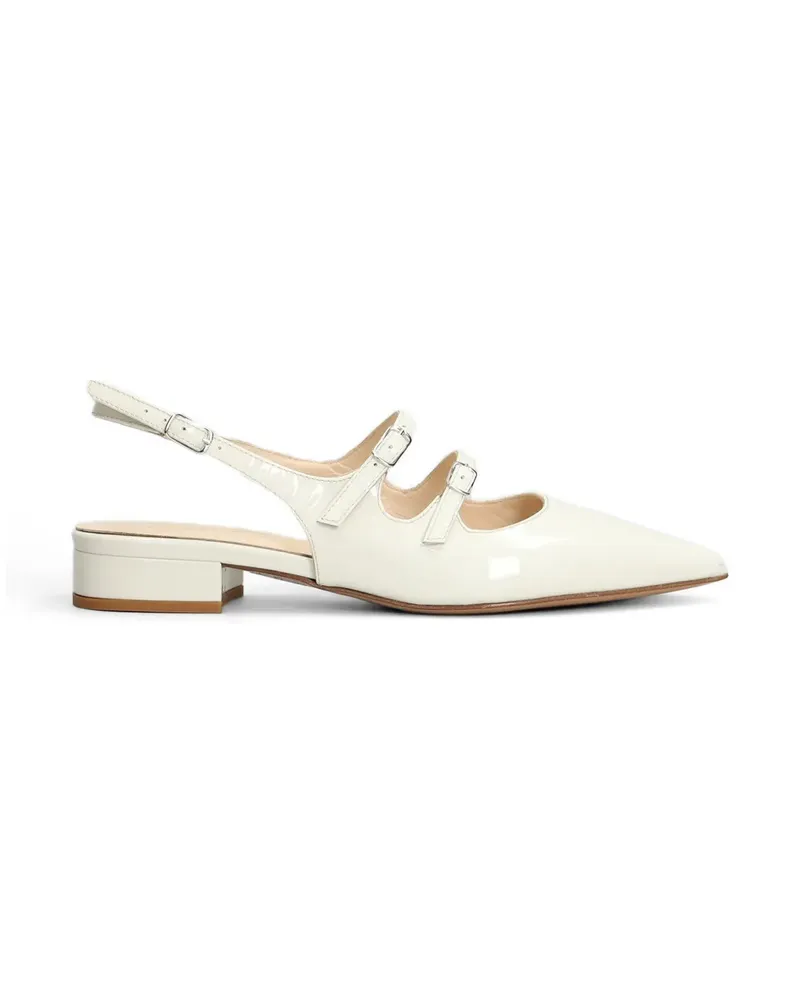 Anna F. patent-finish slingback flat pumps - Nude Nude