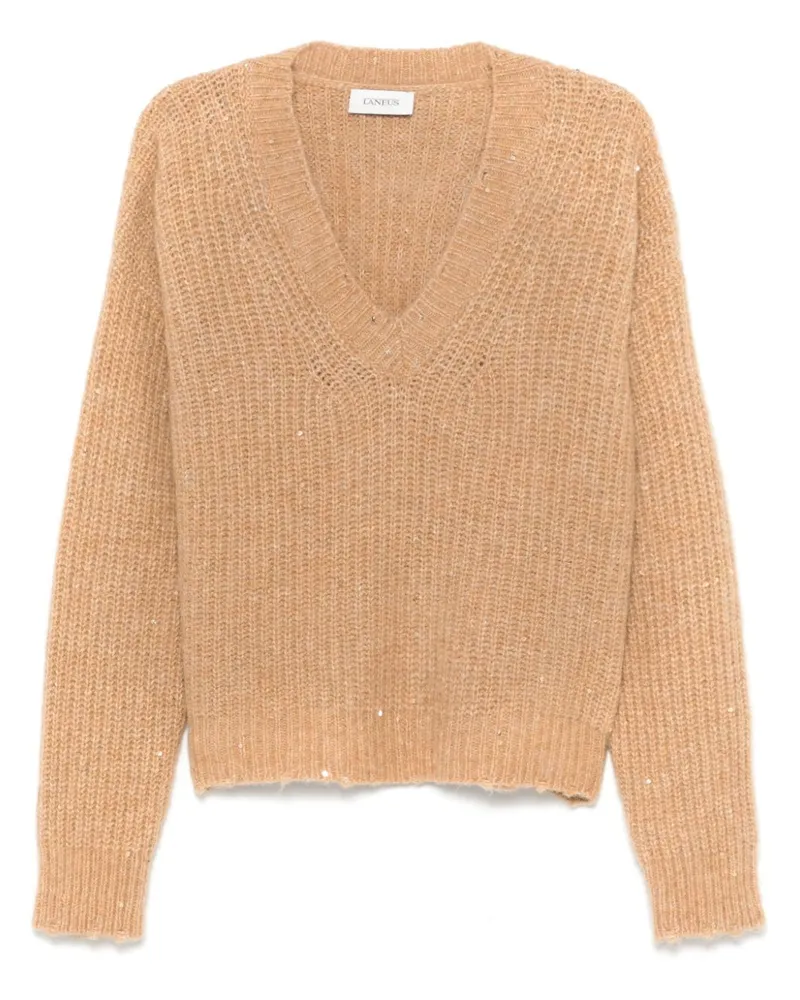 Laneus Pullover mit Pailletten - Nude Nude